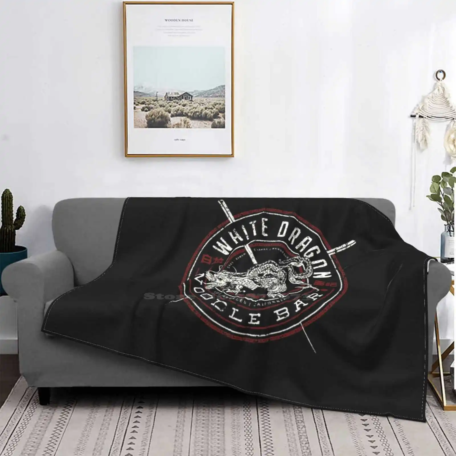 

Untitled Low Price New Print Novelty Fashion Soft Blanket Rick Deckard Noodle Bar Replicants Nexus 6 Replicant White Dragon