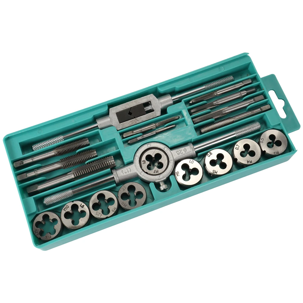 

Alloy Steel Tap and Die Set with Adjustable Wrench Twisted Hand Tools Hands Screw Taps Tool Kit