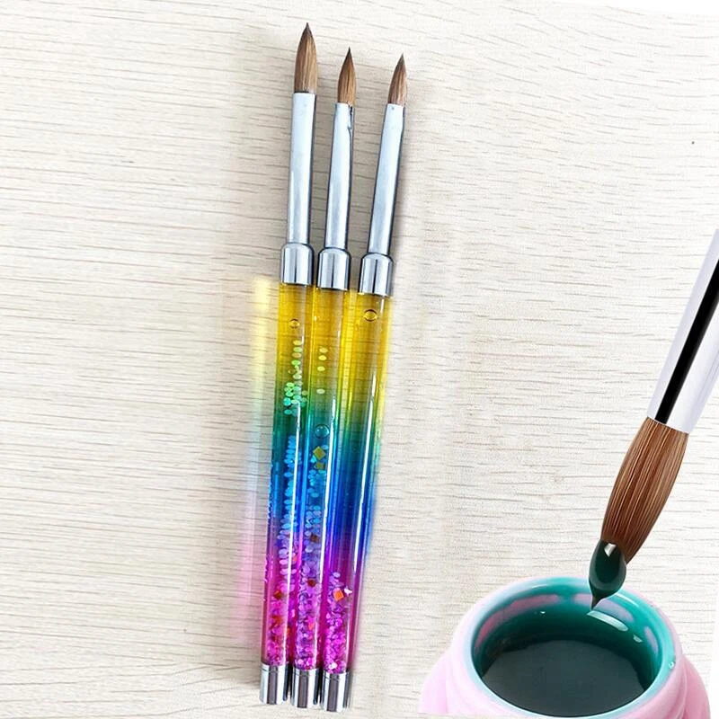 

3Pcs/Set Nail Art UV Gel Extension Builder Rhinestone Painting Brush Lines Liner Pattern Drawing Pen Manicure Tool