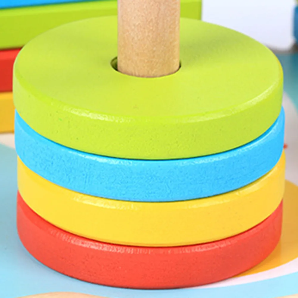 

Baby Toys Montessori Match Toy For Kids Brain Educational Building Blocks Geometric Sorting Pillar Board Wooden Toys Blocks Gift