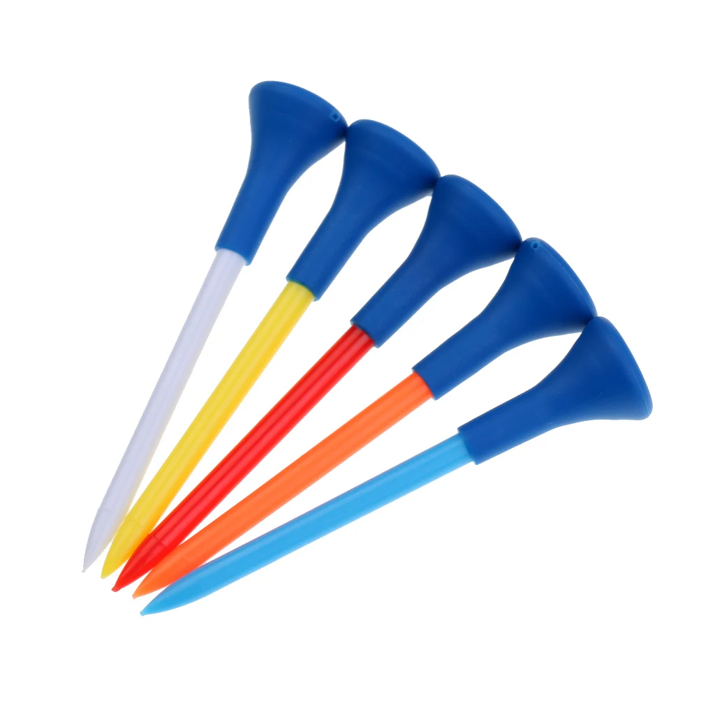 Футболки для гольфа MagiDeal 5 шт. прочные пластиковые 70 мм с резиновой подушкой