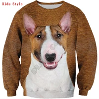 bull terrier 3d printed hoodies pullover boy for girl long sleeve shirts kids funny animal sweatshirt