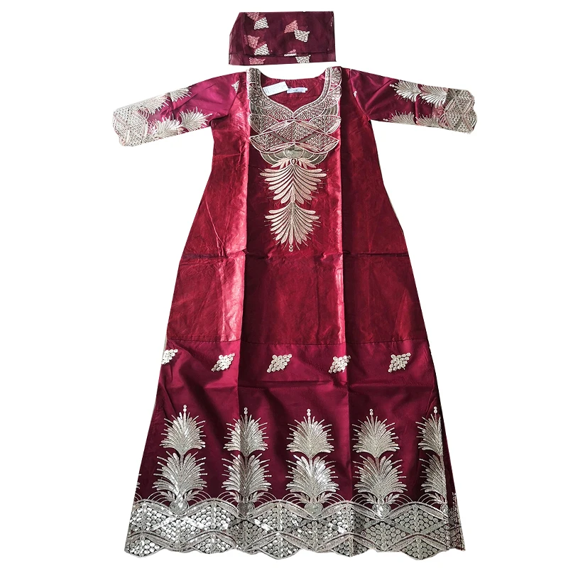 MD Блестки платья для женщин Bazin богатые Макси платье с тюрбаном традиционный