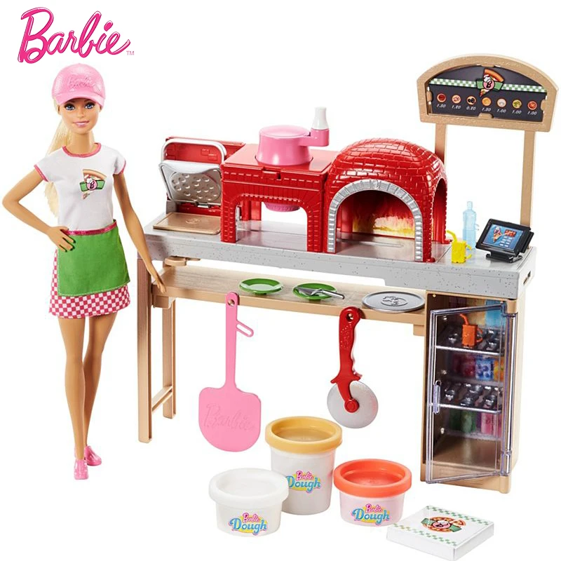 

Original Barbie Doll Toys for Girls Pizza Chef Barbie Doll Toys for Children Cooking Set Barbie Doll Toy for Kids Birthday Gift