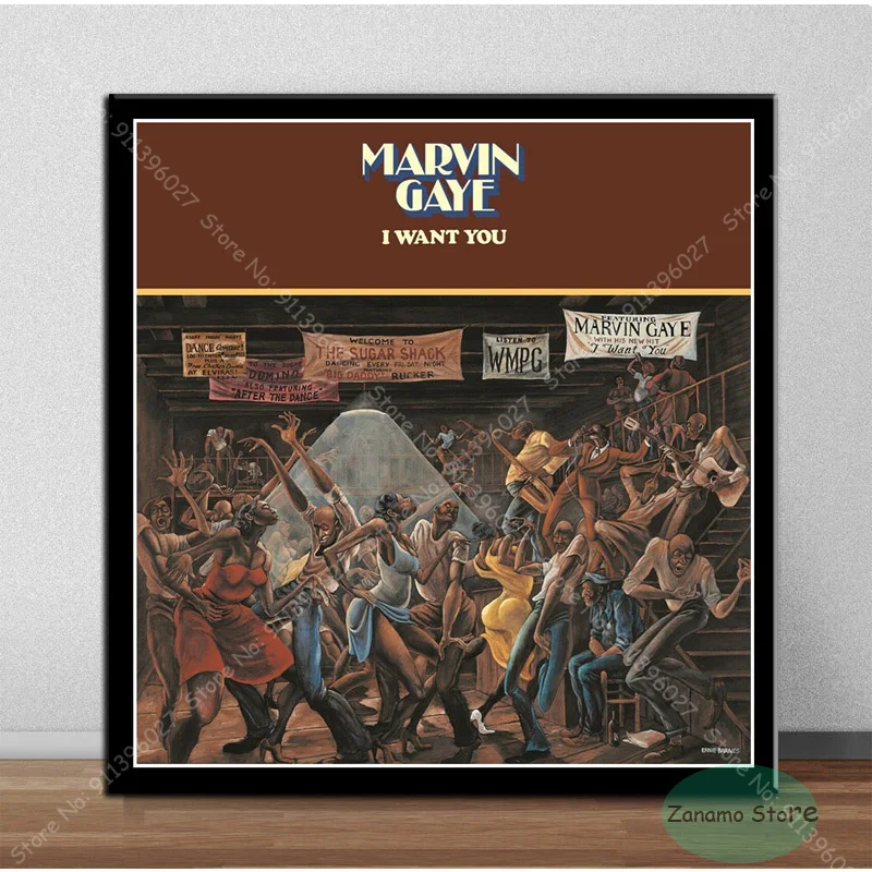 Плакат TZ136 HD печать Marvin Gaye I Want You Jazz музыкальный альбом холст живопись искусство