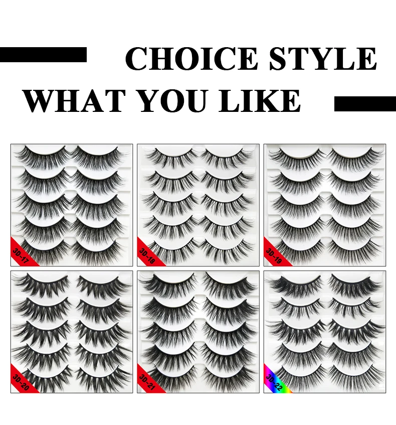 Глаза Танцы партия из 5 пар 3D искусственная норковые ресницы натуральные длинные