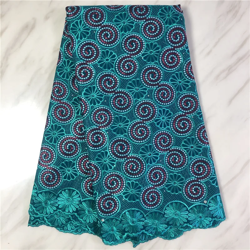 

Swiss Voile Laces royal blue High Quality Embroidery Dubai Stones African Cotton Dry Lace Fabrics For Wedding FP106
