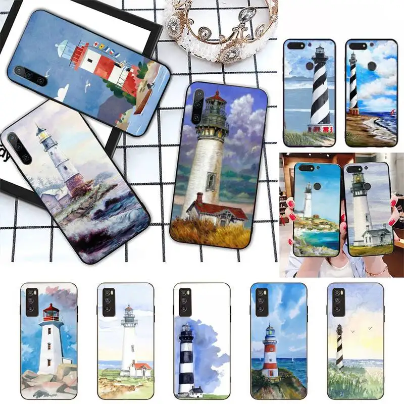 

YNDFCNB Hand Painted Lighthouse Phone Case For Huawei Honor 10i 20i 8 Pro 9 10 20 Lite 30 Pro Luxury Back Coque