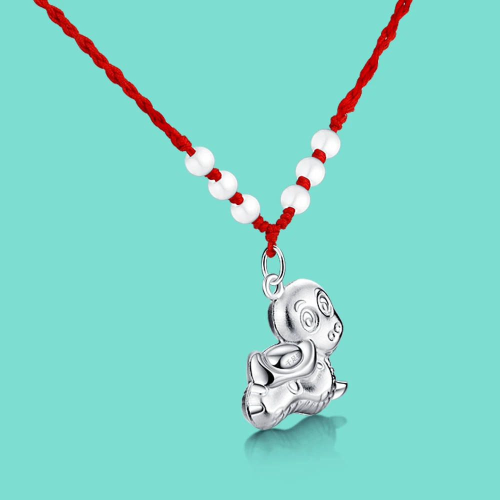 Женские 925 стерлингового серебра ожерелье подвеска в форме китайского знака