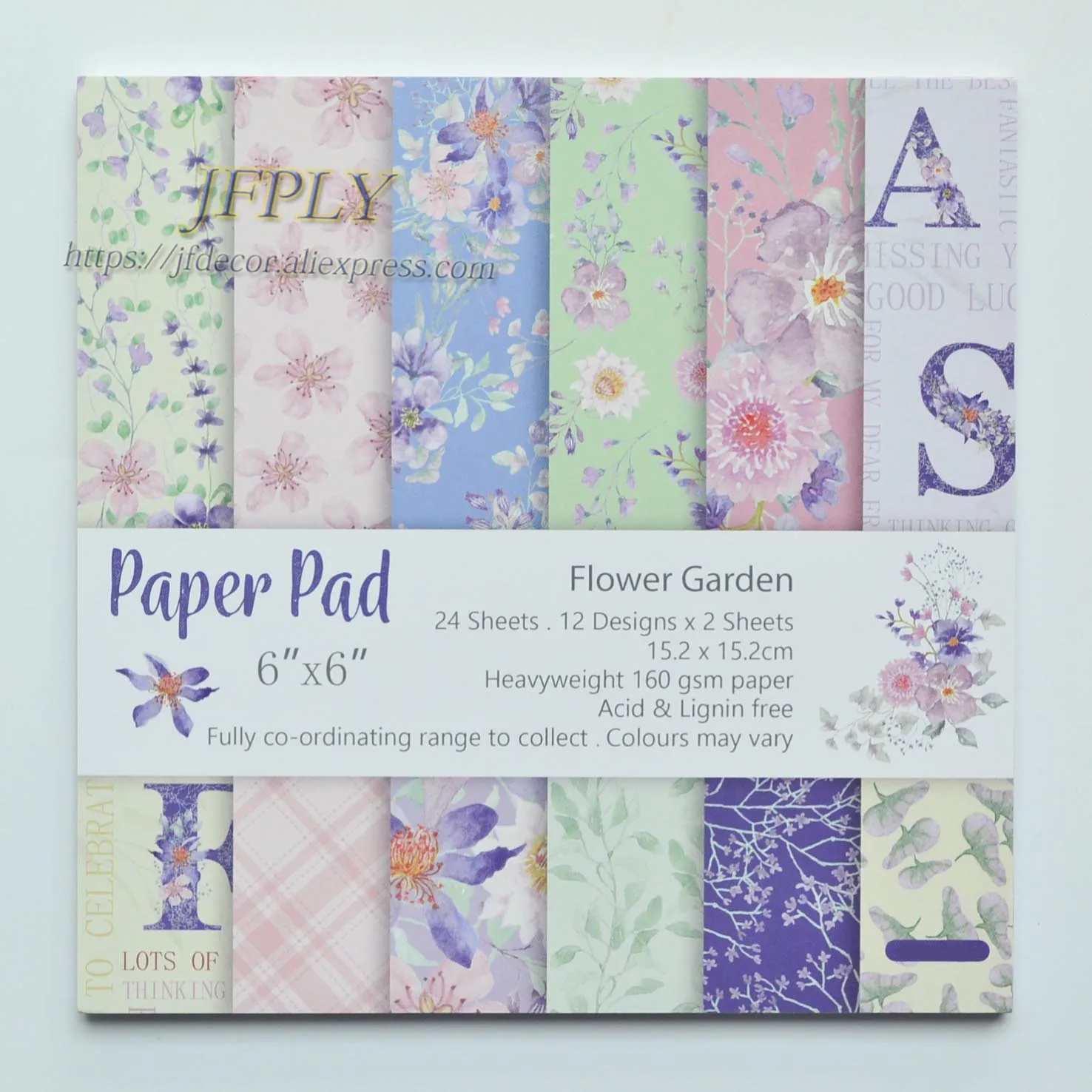 

FLower Park Series Scrapbooking Paper Pack Craft Paper Art Card Card Making 6 Inches 24Sheets/pack A02