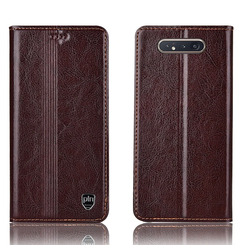 

Genuine leather magnetic flip case card slot holder cover for Samsung Galaxy A80 phone case for Samsung Galaxy A90 phone bag