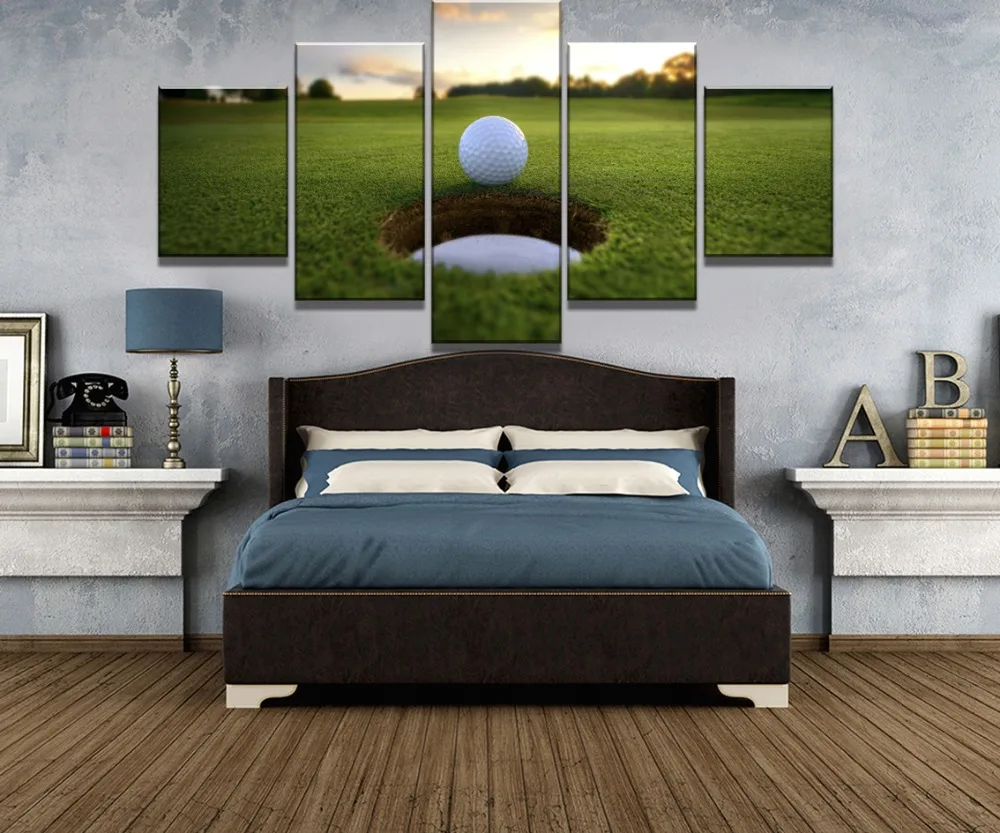 

5 Piece HD Print Large Golf Course Leisure Sport Painting Canvas Wall Art Picture Home Decoration Living Room Canvas Painting