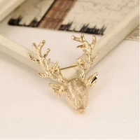 happy christmas wedding vintage gold colormen women reindeer stag deer pin brooch party
