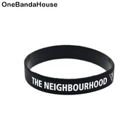 1pc the neighbourhood silicone wristband black for music concert adult size debossed and printed