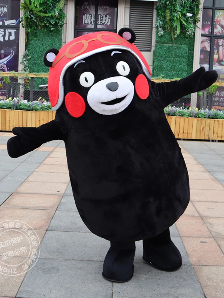 اليابان Kumamon الدب زي التميمة الحيوان الدب الكرتون ملابس تنكرية للهالوين عيد الميلاد حفلة عيد ميلاد كرنفال حرف البدلة
