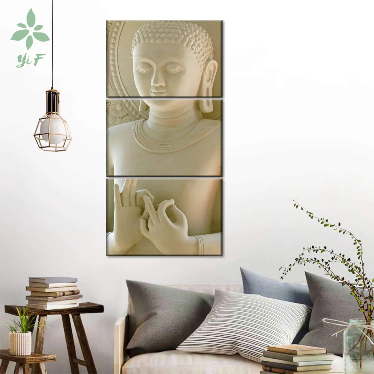 

Neutral Buddha 3 Piece Canvas Art Home Wall Decoration Oil Painting