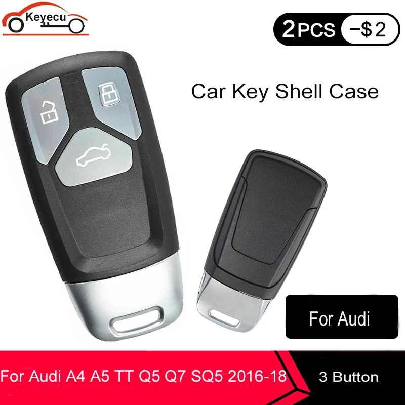 KEYECU Замена Prox смарт карты дистанционного ключа оболочки чехол Fob 3 кнопки для Audi TT