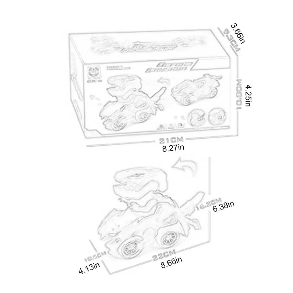 

New Dinosaur Deformation Car Electric Toy Universal Light Music Deformation Dinosaur Perfect Child Gift