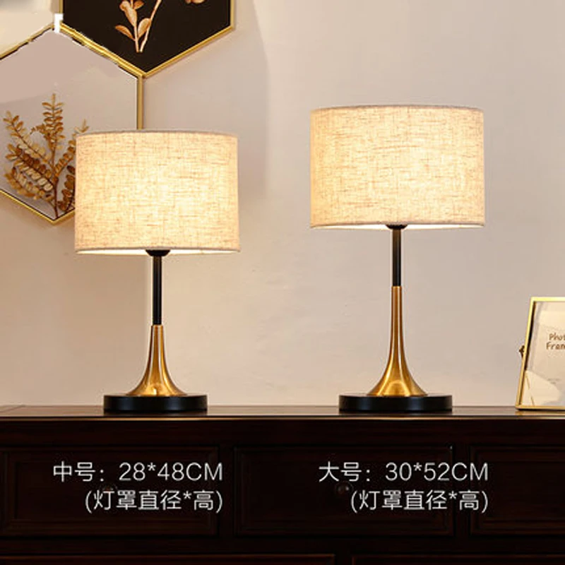 

Retro American table lamp E14 bulb frame indoor lighting linen lampshade home decoration living room hotel bedside lamp