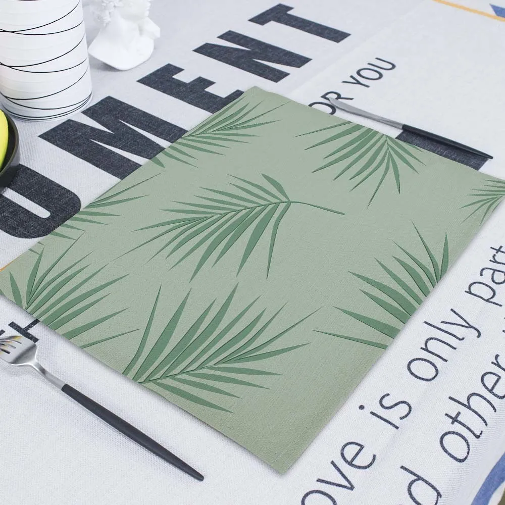 Tropical Plant Dining Napkin Fabric Napkins Matting Wedding Napkin Linen Cloth Serving Table For Weddings Tea Towels For Kitchen
