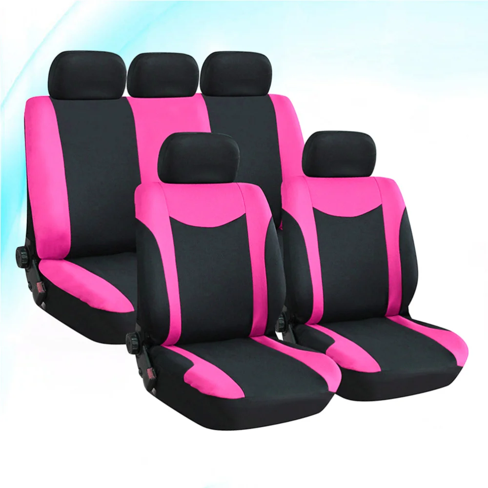 

9Pcs/Set Fashion Universal Car Seat Cover Full Seat Covers Auto Interior Styling Decoration Protector (Red)