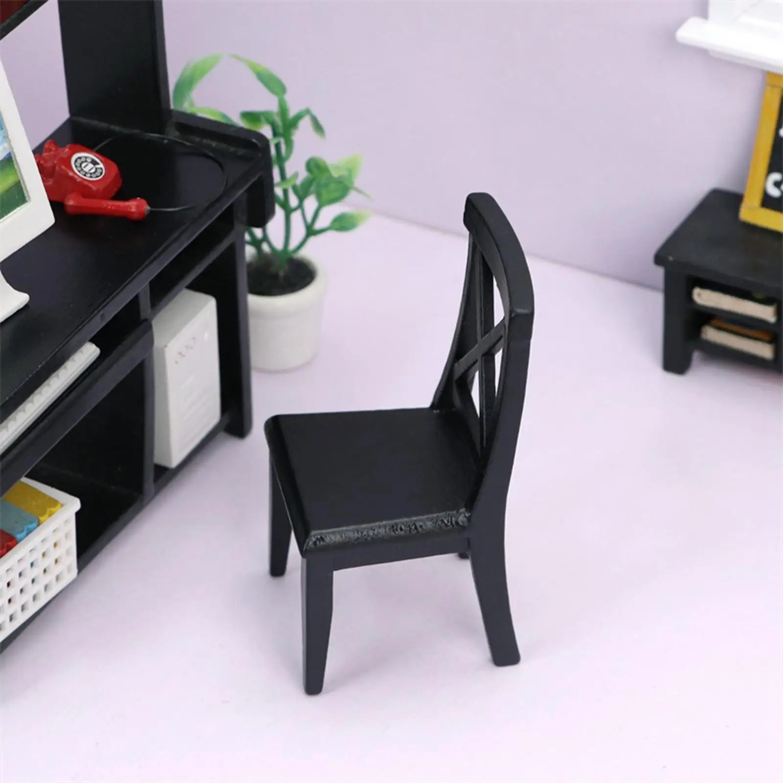 

1/12 Scale Dollhouse Miniature Chair Bjd Doll Decor Furniture for Bedroom Dining