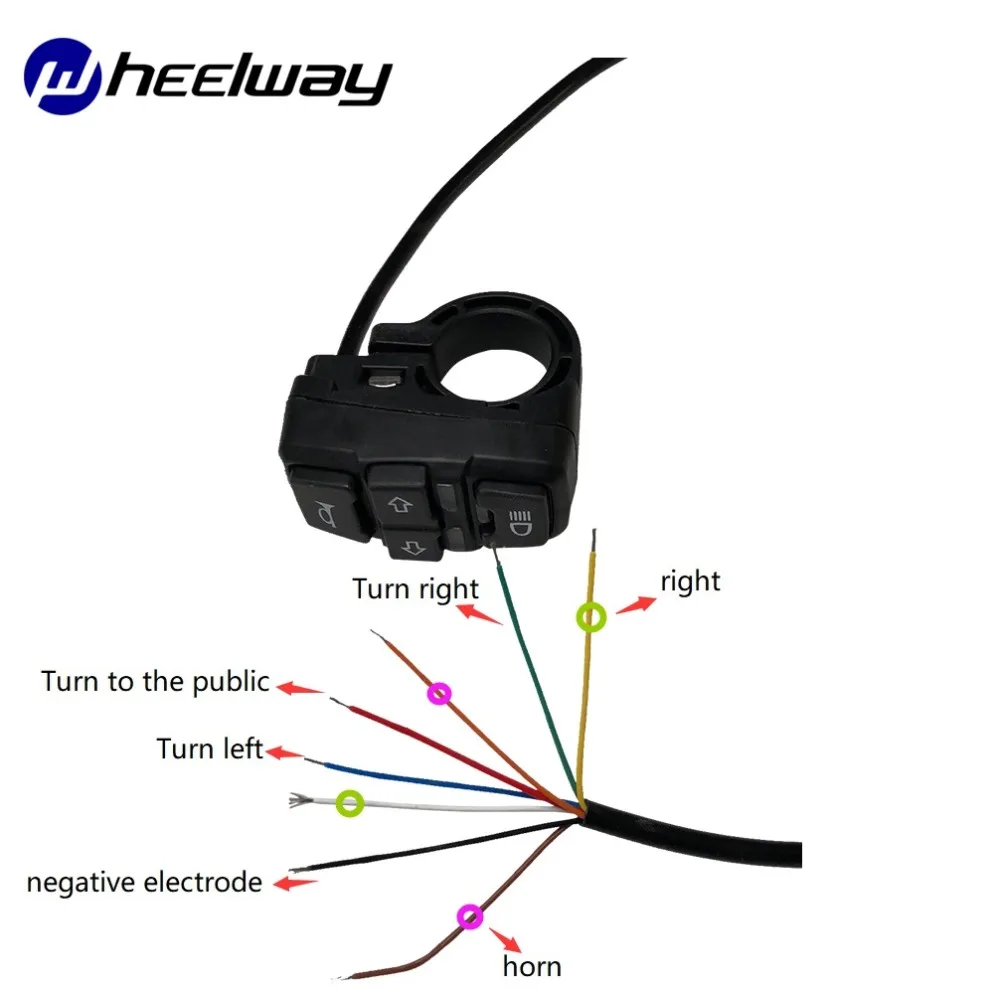 WHEELWAY Электрический Уход за кожей лица маска Велосипедный спорт Мотоцикл переключатель ATV Роговая пуговица поворотов Электрический туман светильник старт руль контроллер переключателя
