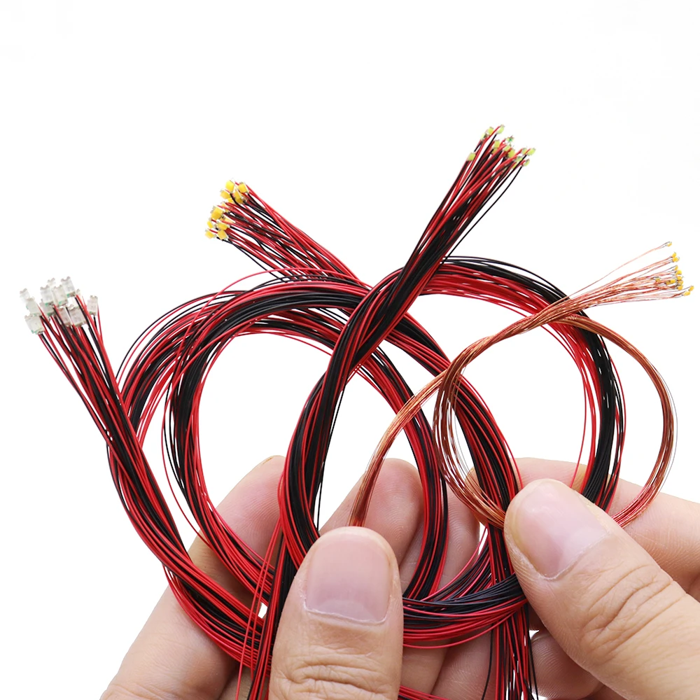 10 шт. SMD лампа проводная светодиодная 0402 0603 0805 1206 предварительно припаянный Micro Litz