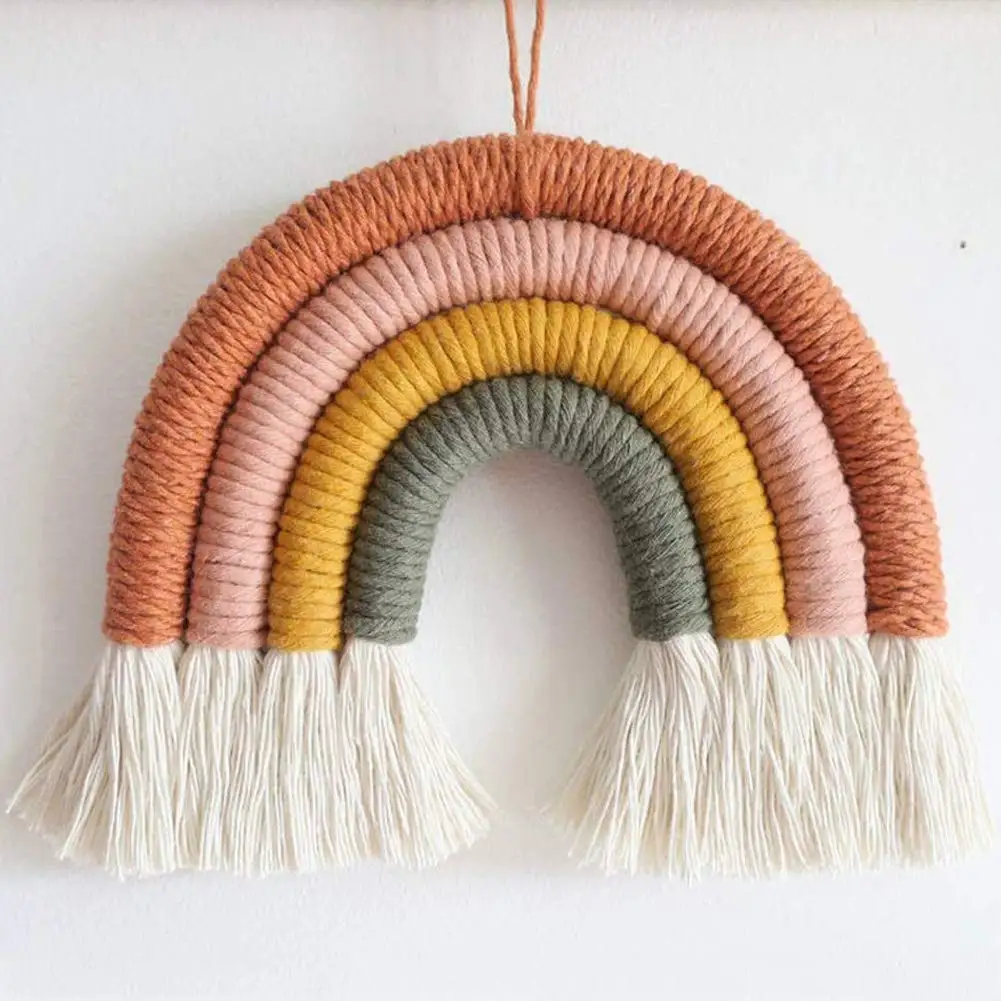 

Rainbow Macrame Wall Hanging Boho Baby Room Decor Girls Kids Room Decoration Baby Shower Nursey Dorm Room ChristmasParty Gift