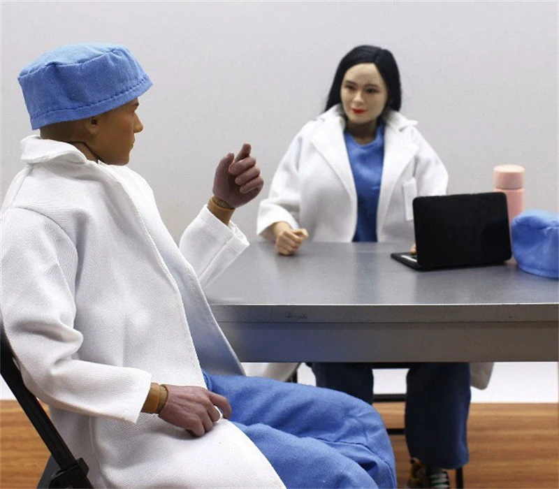 

New Arrival Scale 1/6 Doctor Nurse White Lab Coat Working Suit 4 PCS For Usual 12 inch Doll Accessories