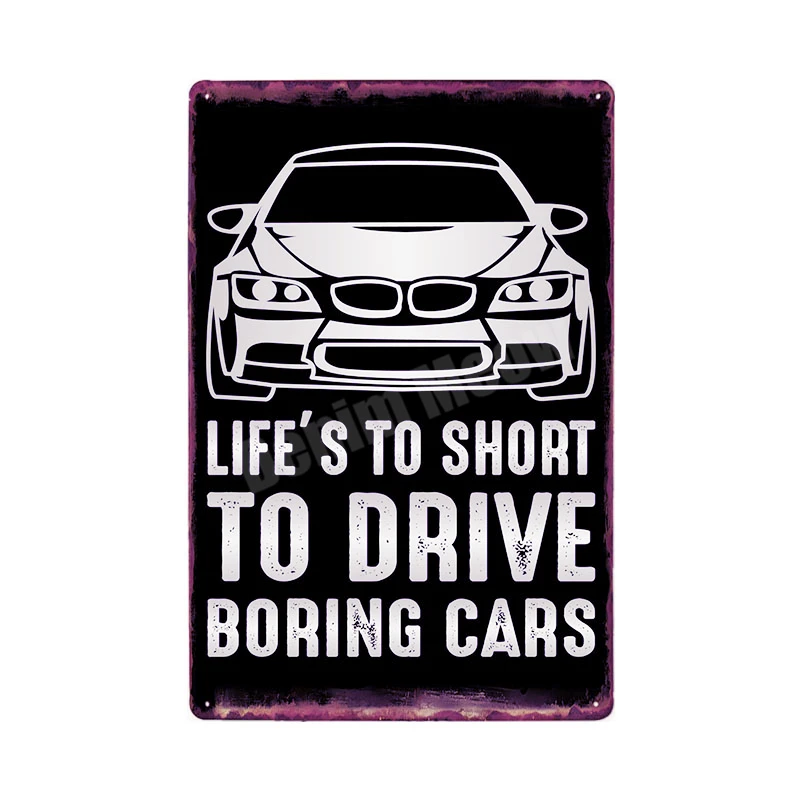 J Fix Cars Plaque Shabby Chic Metal Tin Signs Classic Car Wall Art Poster Advertising Plates Bar Garage Vintage Home Decor MN117 - Цвет: J