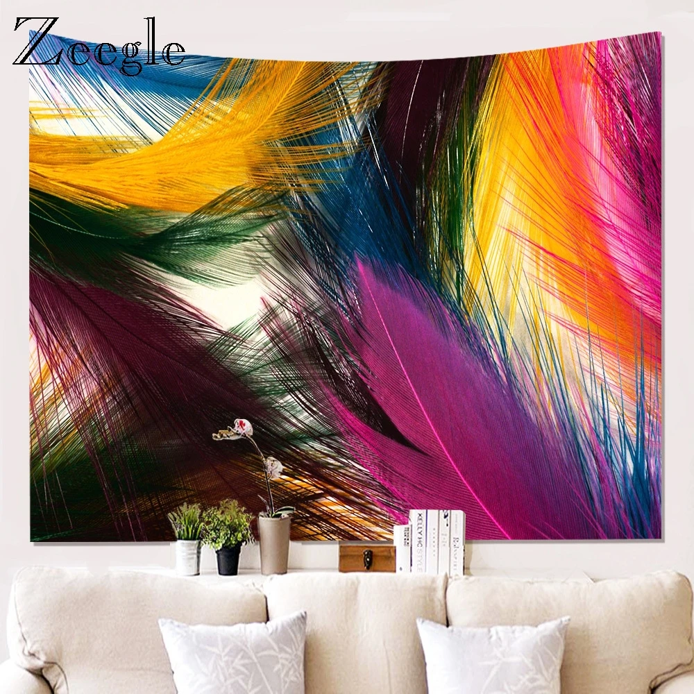 Zeegle Colourful Tapestry Beach Towel Wall Hanging Art Carpet Office Decor Psychedelic Decorative Tapestries | Дом и сад
