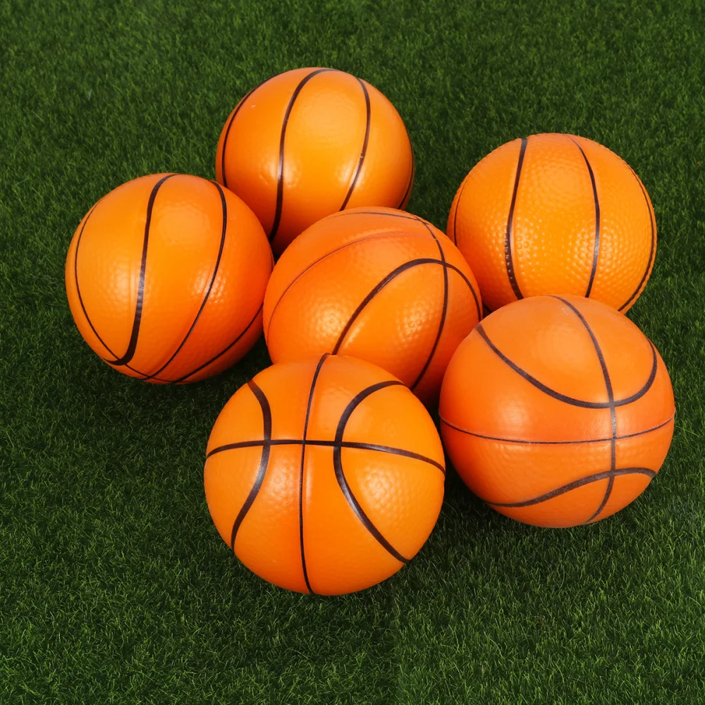 

6 Pcs 10CM Sports Stress Balls Basketballs Squeeze Sponge Balls for Anxiety Relief Relaxation Party Favor Gifts