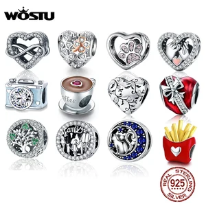 Подвеска для браслета из серебра 100% пробы, в виде сердца