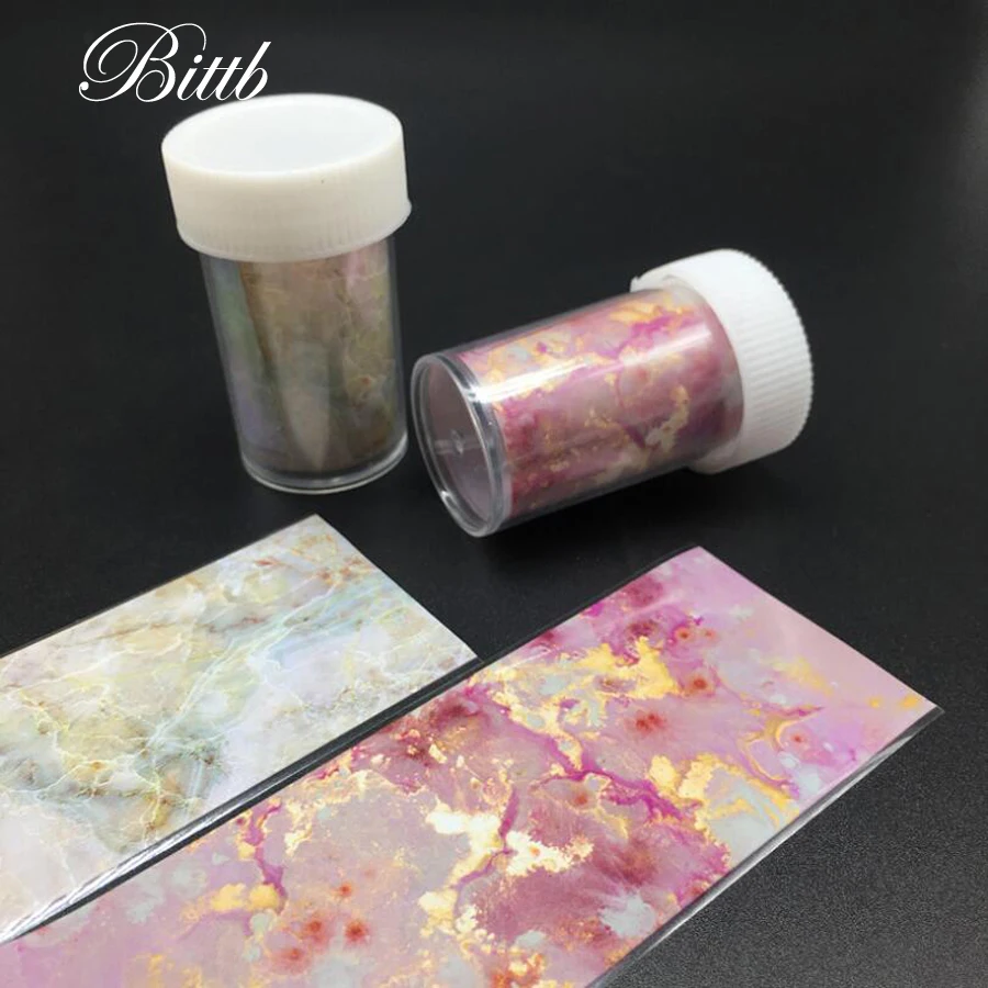 Bittb Розовый Синий Фольга ногтей s переводная наклейка мраморная серия Переводные