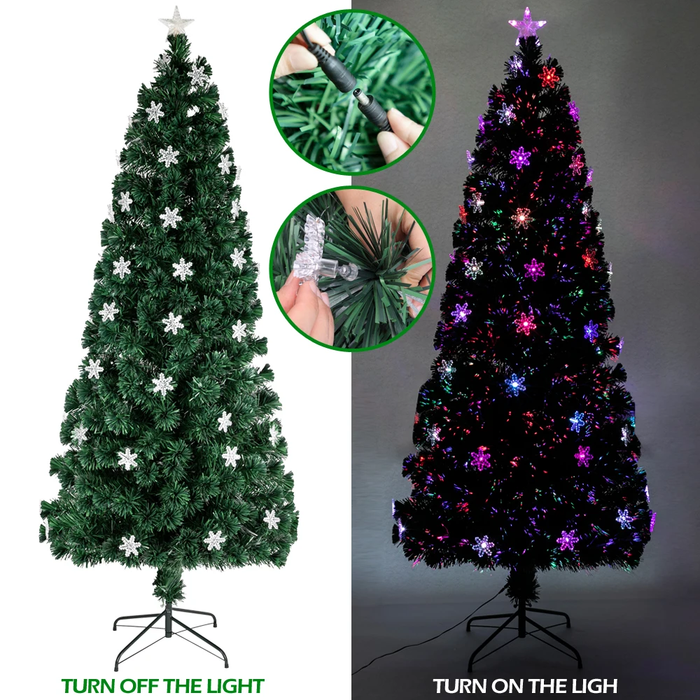 

6FT/7FT Small Light Fiber Optic Christmas Tree 290 Branches Christmas Decoration Home Decor