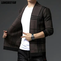 New Autum Winter Designer Brand Luxury Fashion Knit Cardigans Sweater Korean Style Men Casual Trendy Coats Jacket Men Clothes