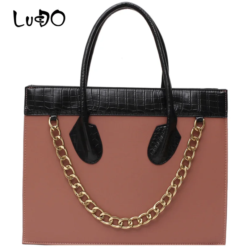 

LUCDO High-quality Large Capacity Fashion Shoulder Bags 2020 New Summer Female Chain Handbags Simple Shoulder Tote Bag Sac Main