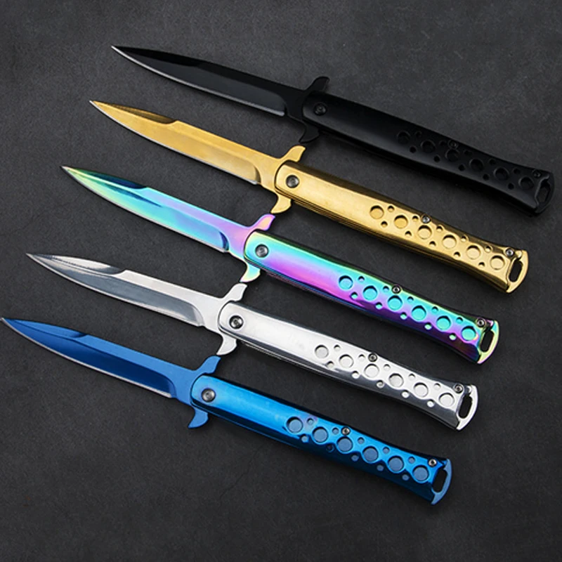 Складной охотничий нож с ручкой из нержавеющей стали карманный