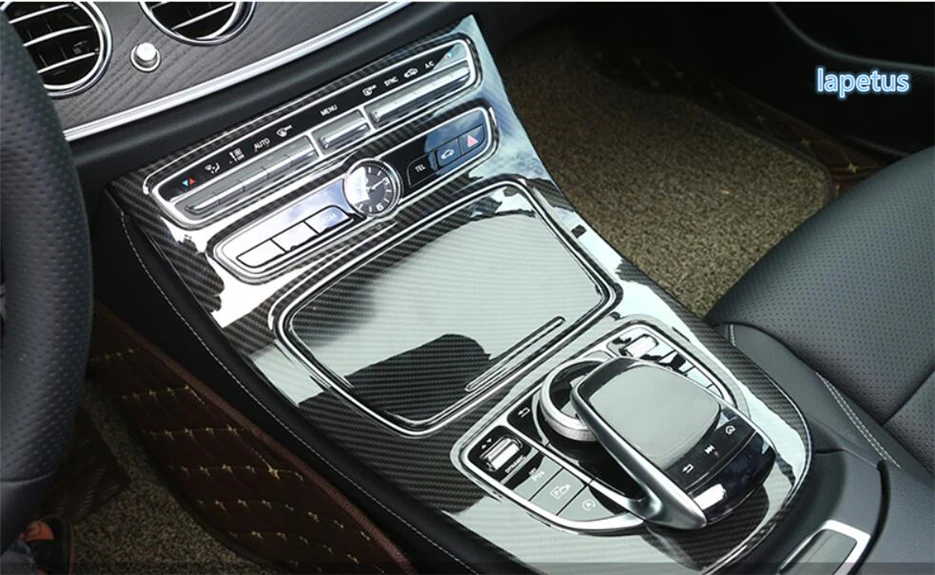 Lapetus ABS Stalls Gear Shift Box Panel Decoration Frame Cover Trim 2 Pcs Fit For Mercedes Benz E Class E-Class W213 2016 - 2020