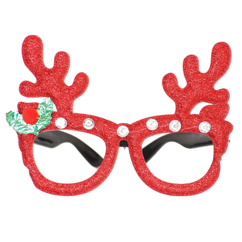 Christmas Party Decorations Adult Children'S Toys Santa Snowman Antler Glasses Decoration Holiday Dress Up | Дом и сад