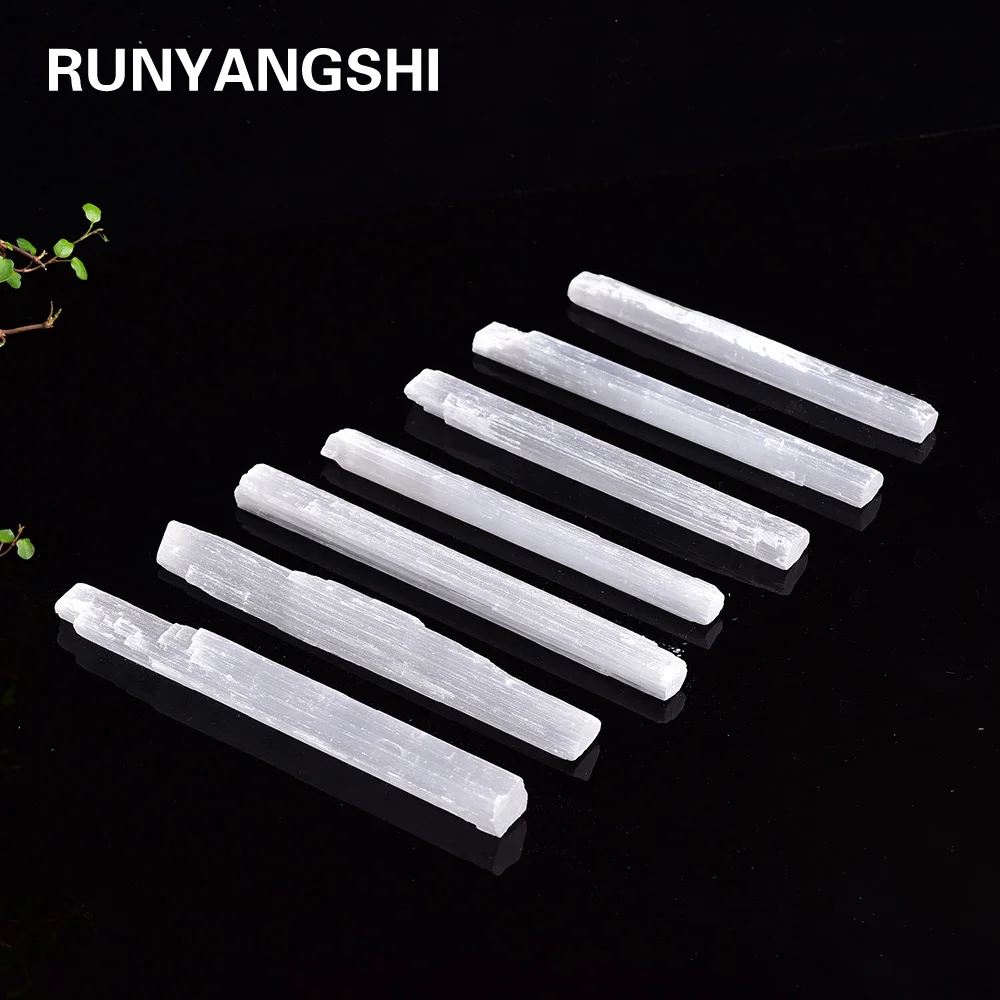 

10pcs 12-15cm Irregular Selenite Crystal Stick Wand Polishing Crystal Stone Reiki Healing Energy Infused Stone Tray Pedestal