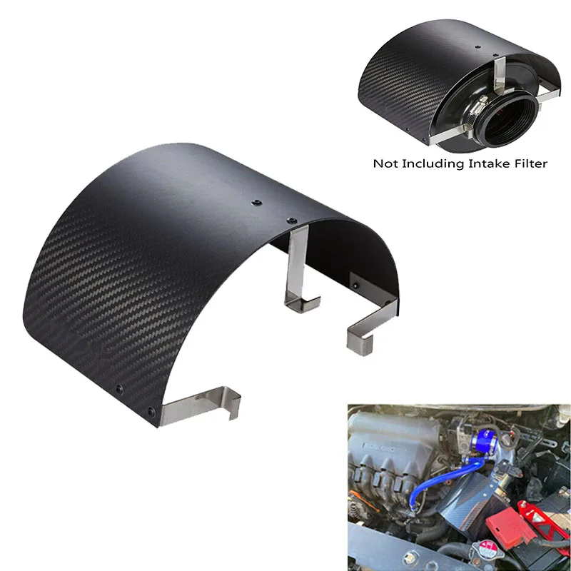 

Universal For 2.5''-5'' Neck Neo chrome Air Filter Cone Heat Shield Stainless Steel Car Air Intake Heat Shield