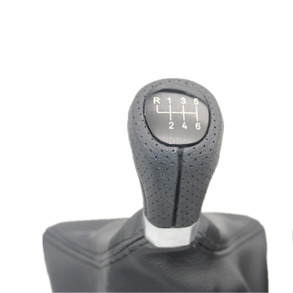 6 скоростей автомобильный рычаг переключения передач с кожаными ботинками для BMW