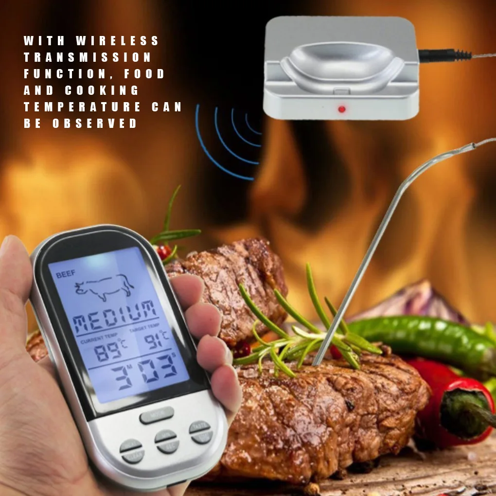 

Термометры для мяса, Bluetooth цифровой Кухонный Термометр с ЖК-дисплеем и таймером, с дистанционным управлением