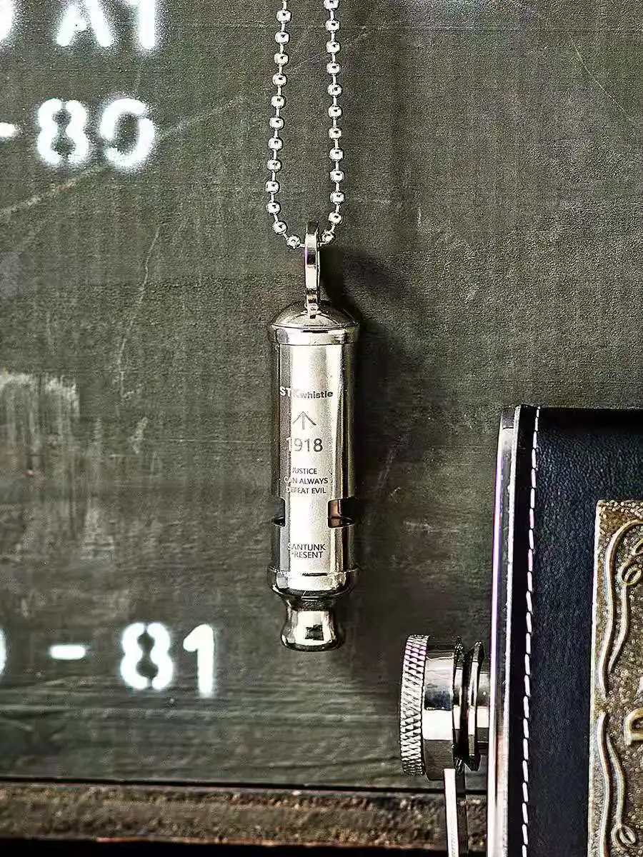 

SANTUNK Silver Whistle World War I Antiaircraft Picket Necklace World War II Gift Wave Whistle