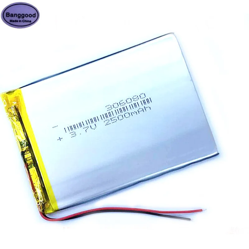 Banggood 3 7 V 2500mAh 306080 Lipo полимерный литий ионный аккумулятор для GPS PDA Power bank