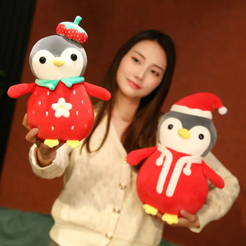25/35 см мультяшный рождественский пингвин плюшевые игрушки милый новогодний