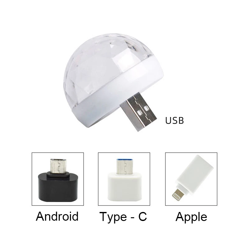 

Праздничная атмосфера Интерьер Купол багажник лампа автомобиль Usb окружающий свет Dj Rgb Мини Красочный музыкальный звук светодиодный Usb инте...