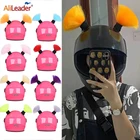 Шлем с двойными косами для конского хвоста, аксессуары для волос для мотошлема, оплетка для хвоста с присоской, синий зеленый